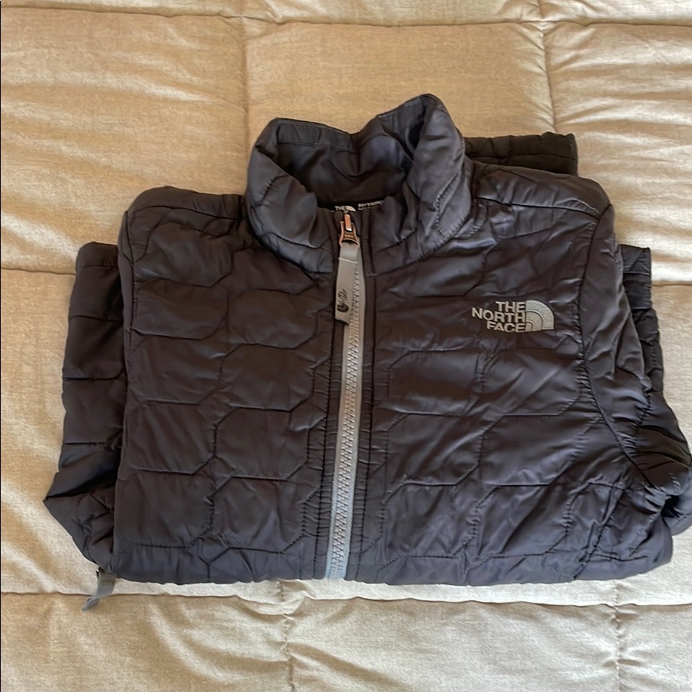 The North Face Gray Thermoball Jacket with Quilted Design